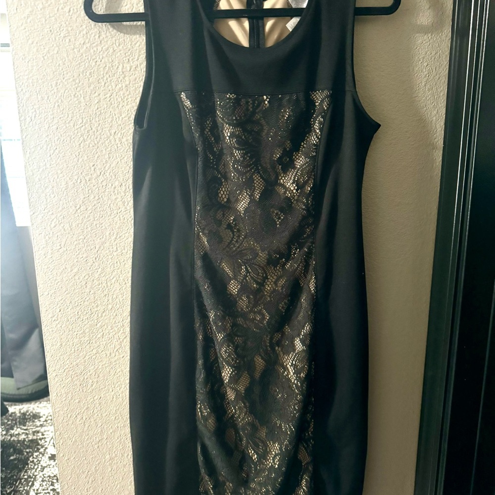 Avon Black Dress with Gold Accents